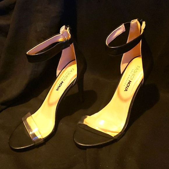 NWOT EUC Invisible Ankle Strap Dress Heels Summer Heel Open Toe Sandal - Picture 5 of 16